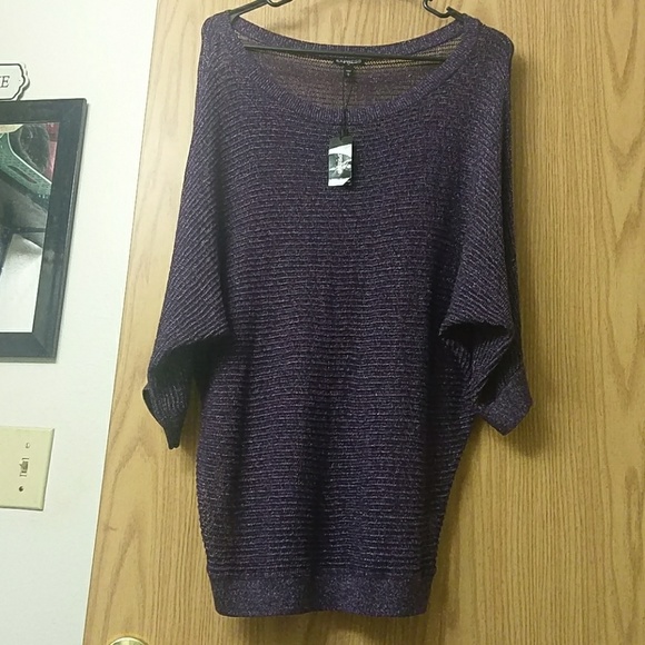 Express Sweaters - Vibrant purple sheer sweater